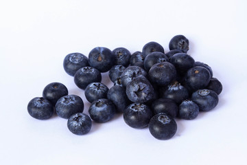 blueberries on white background