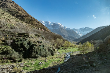 Jebel Toubkal winter ascent in high atlas mountains in morocco