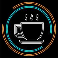 coffee cup or mug icon, coffee hot drink espresso