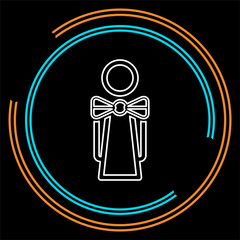 silhouette waitress, waiter girl illustration