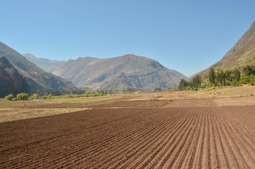 Montanhas no vale sagrado dos incas