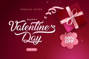 Fototapeta na wymiar Valentine’s Day. Vector illustration concept for background, greeting card, website and mobile website banner, social media banner, marketing material.