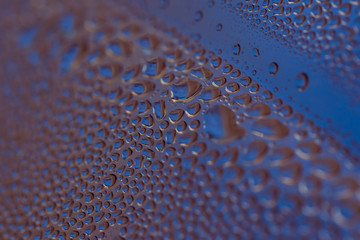 Shining blue texture of water droplets