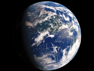 Near, low earth orbit blue planet. this image elements furnished by NASA