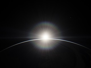 Near, low earth orbit blue planet. this image elements furnished by NASA