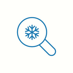 searching snow winter symbol thin line blue icon