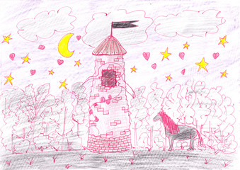 Der rote Turm im Sternenhimmel © Calissi