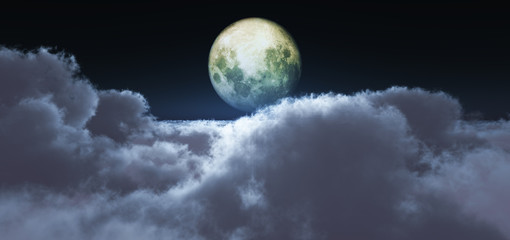Obraz na płótnie Canvas night fly full moon
