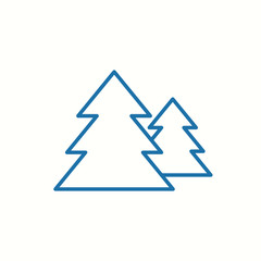 fir-tree; christmas tree; spruce forest symbol thin line blue ic