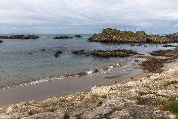 Beach and rocks in Ballintoy Harbour