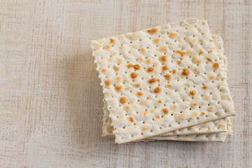 A few matzo bread wafers (unleavened Jewish flat bread)