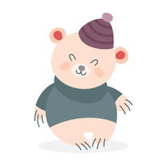 Cute funny bear in sweater