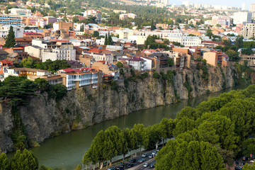 Kura river panorama of Tbilisi in Georgia © berkay08
