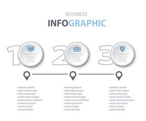 Business Infographics, marketing options icons on white background. Annual report for layout, diagram, web design.