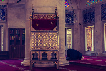Wooden minbar sermon pulpit of Ottoman times