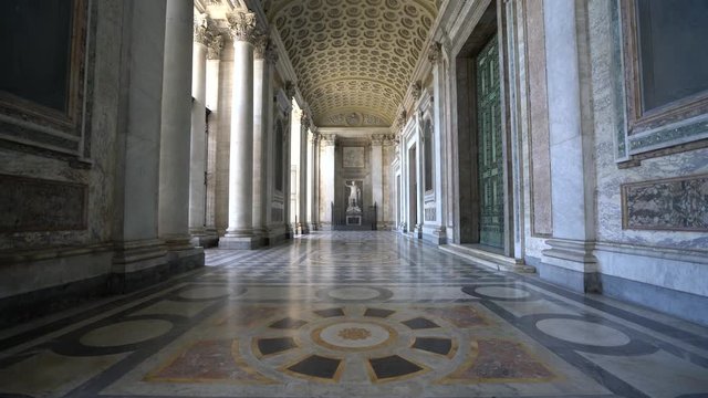 Interior Loggia in the Basilica of Saint John Lateran in Rome, Italy. 