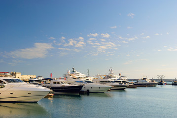 Yachts in port of Sochi. Russia