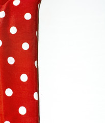 Red and white polka dot fabric margin