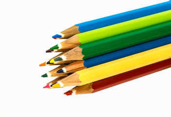 Fototapeta premium color pencils isolated on white background
