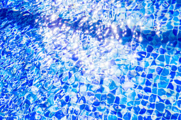 Blurred or defocused image of tile pool closeup