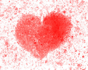 Fototapeta premium One Red Heart Watercolor