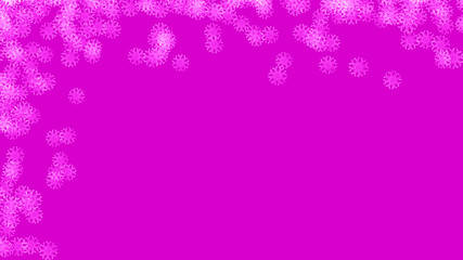 Abstract background with a variety of colorful snowflakes. Big and small.