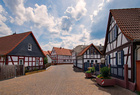 Fachwerkh&auml;user in Langendiebach, Main-Kinzig-Kreis, Hessen, Deutschland 