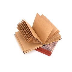 Vintage notebooks isolated on white background