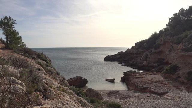 The coast in ametlla de mar of the darned coast