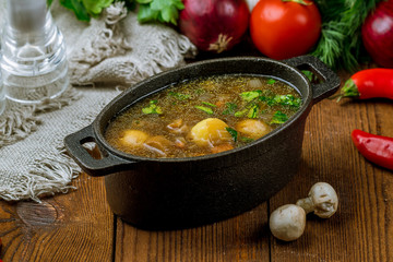 soup mushroom soup in a plate