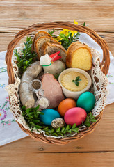 Traditional Easter basket with food © mbt_studio