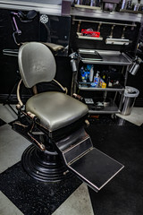 empty chair in tattoo shop