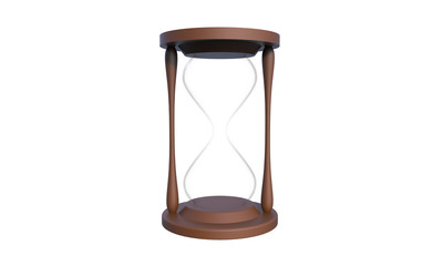3D illustration of an Hour Glass Isolated