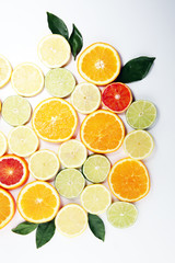 Obraz na płótnie Canvas Citrus fruits with orange, lemon, grapefruit and lime