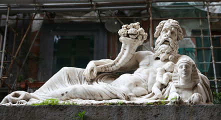 Nile God Statue in Naples, Italy
