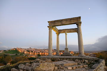 Avila, Spain - November 15, 2018: Viewpoint of the Four Posts in Avila.