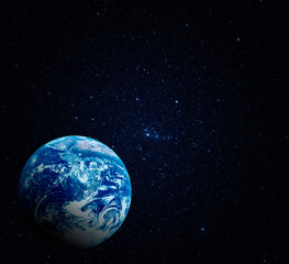 Fototapeta na wymiar Planet Earth. Earth in the endless stellar space. Elements of this image furnished by NASA