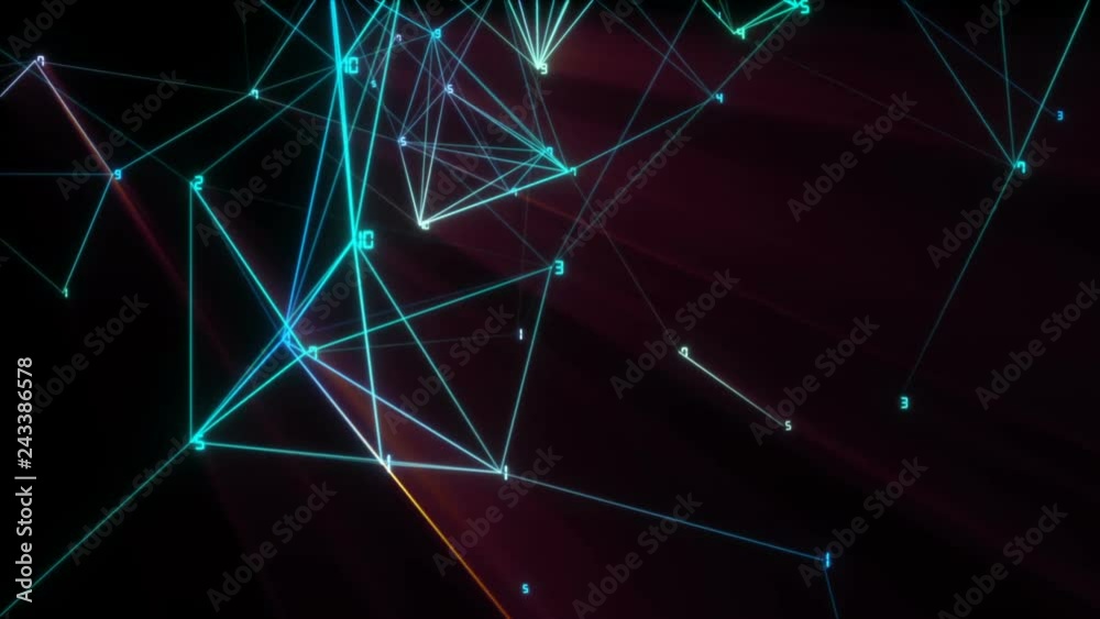 Poster network glowing search inside.network connection background, rotating flickering cool blue light mes