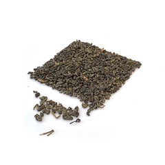 Large leaf green tea isolated on white background