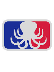 sport logo oktopus krake kopffüßer kalmar tentakel tintenfisch unterwasser monster comic cartoon clipart lustig design meer wasser tauchen fisch © Style-o-Mat-Design