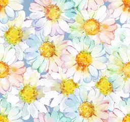 Rolgordijnen chamomile flower seamless pattern © annwaterru