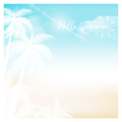 Fototapeta na wymiar hello summer background with hello summer lettering vector illustration