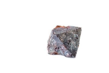 Macro cuprite mineral on white background