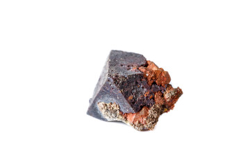 Macro cuprite mineral on white background