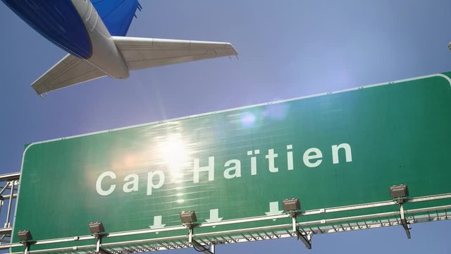 Airplane Take off Cap-Haitien.french