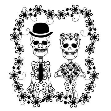 wedding skulls with flourishes 2
