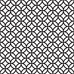Seamless Intersecting Geometric Vintage Circle Pattern