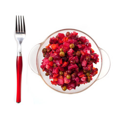 salad vinaigrette - russian traditional food isolated