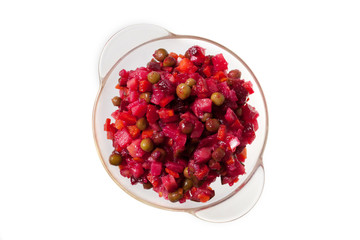 salad vinaigrette - russian traditional food isolated