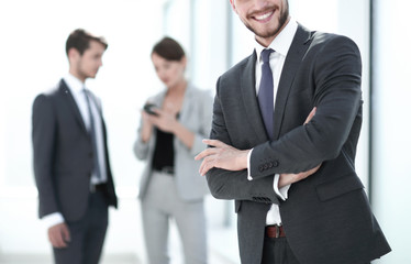 successful businessman on the background of the office